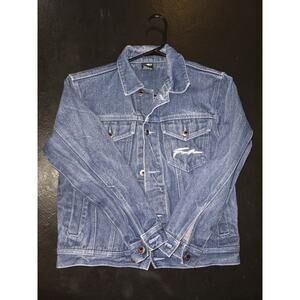 Vintage FUBU Denim Jacket Women’s Medium Jean Jacket Script Y2K